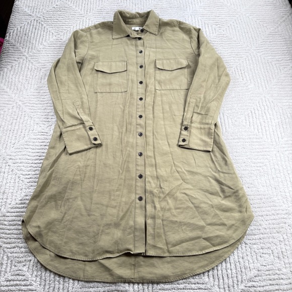 Nordstrom Dresses & Skirts - Nordstrom Shirt Dress Womens Medium Olive Khaki Utility Safari Earthy Gorpcore